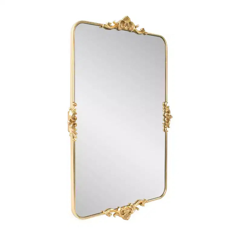 Miroir de courtoisie rectangulaire doré