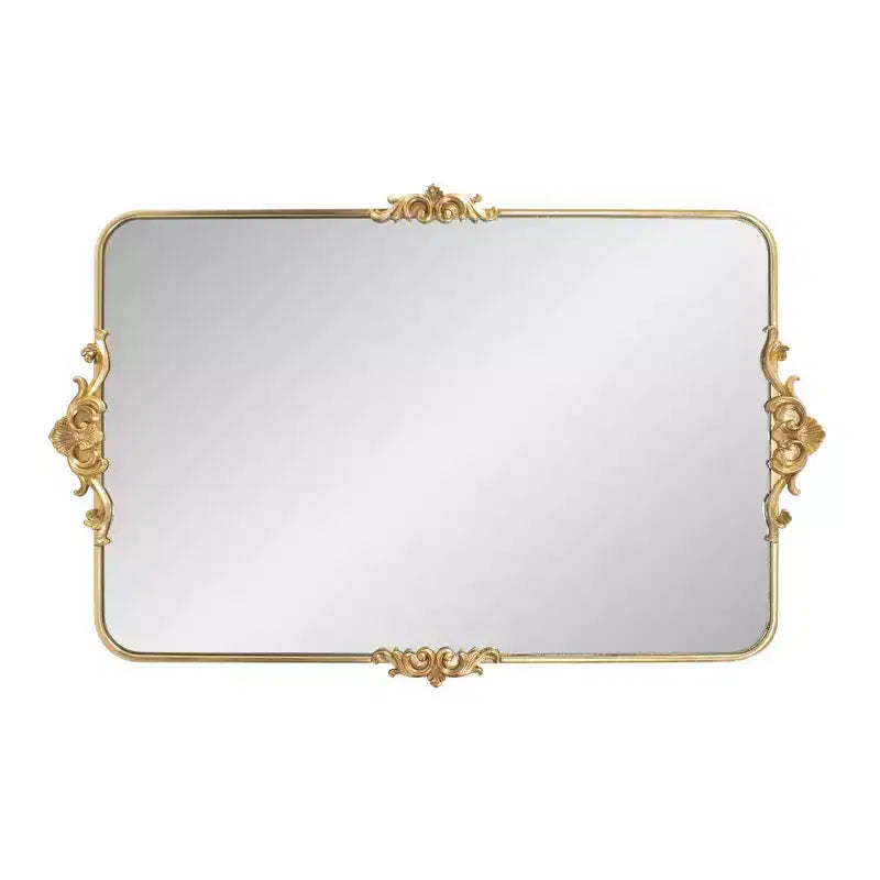 Miroir de courtoisie rectangulaire doré
