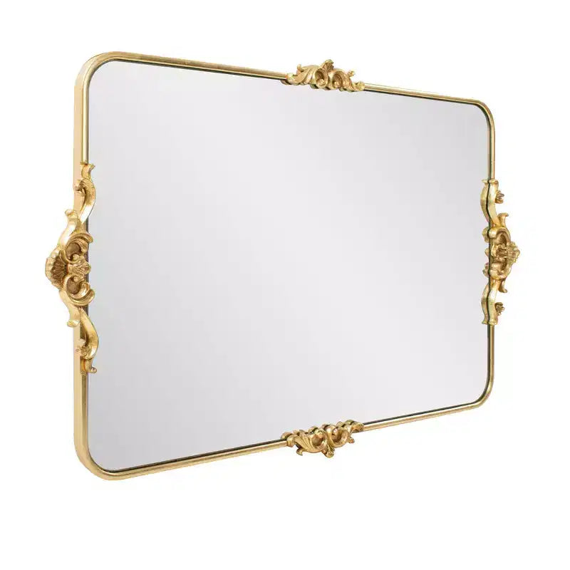 Miroir de courtoisie rectangulaire doré