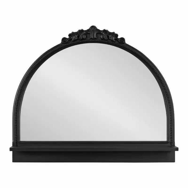 Miroir arche avec étagère noir