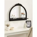 Miroir arche avec étagère noir