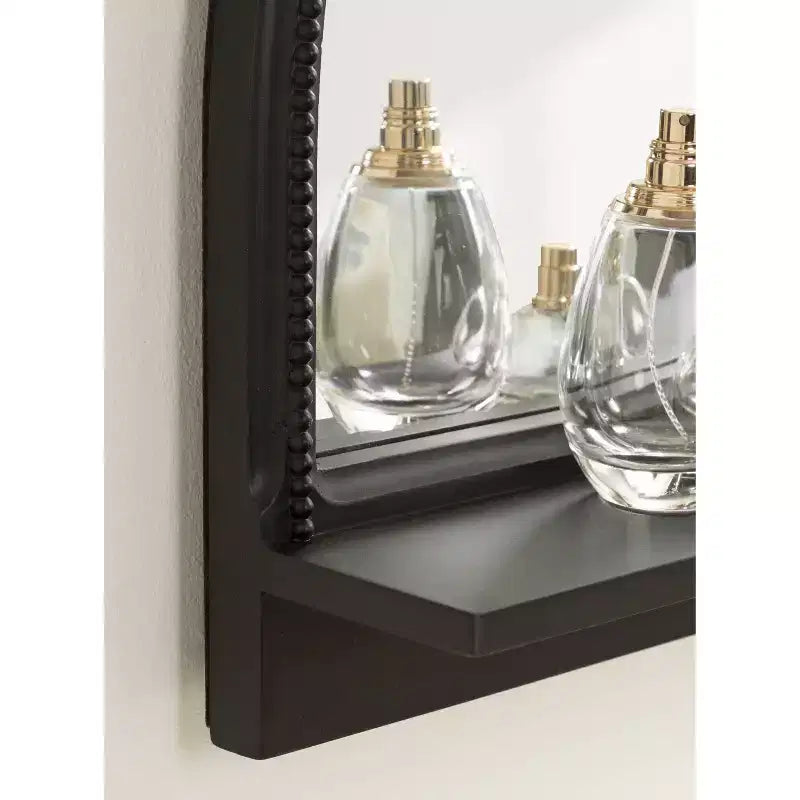 Miroir arche avec étagère noir