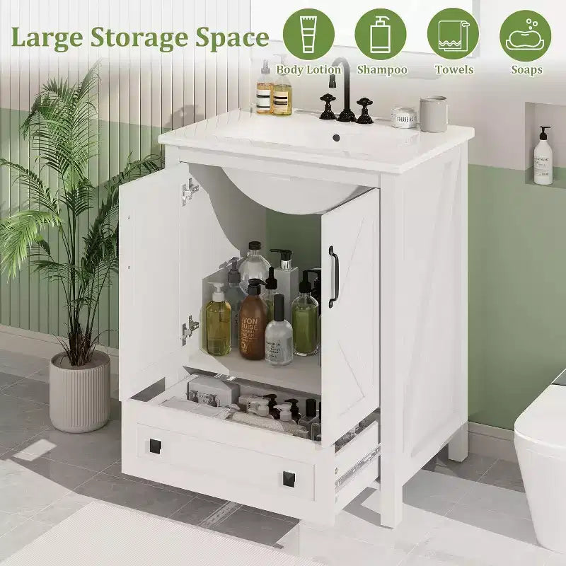 Meuble-lavabo avec vasque en céramique Meuble-lavabo de salle de bain moderne sur pied