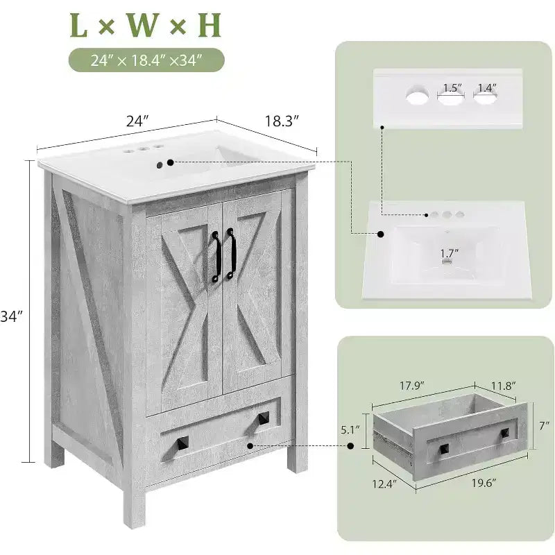 Meuble-lavabo avec vasque en céramique Meuble-lavabo de salle de bain moderne sur pied