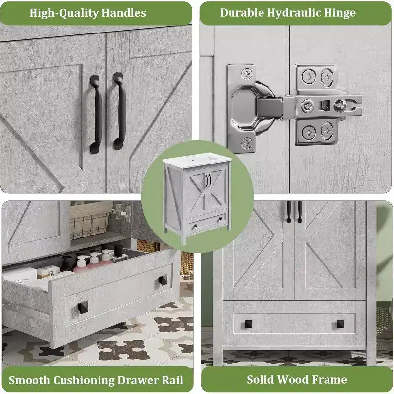 Meuble-lavabo avec vasque en céramique Meuble-lavabo de salle de bain moderne sur pied