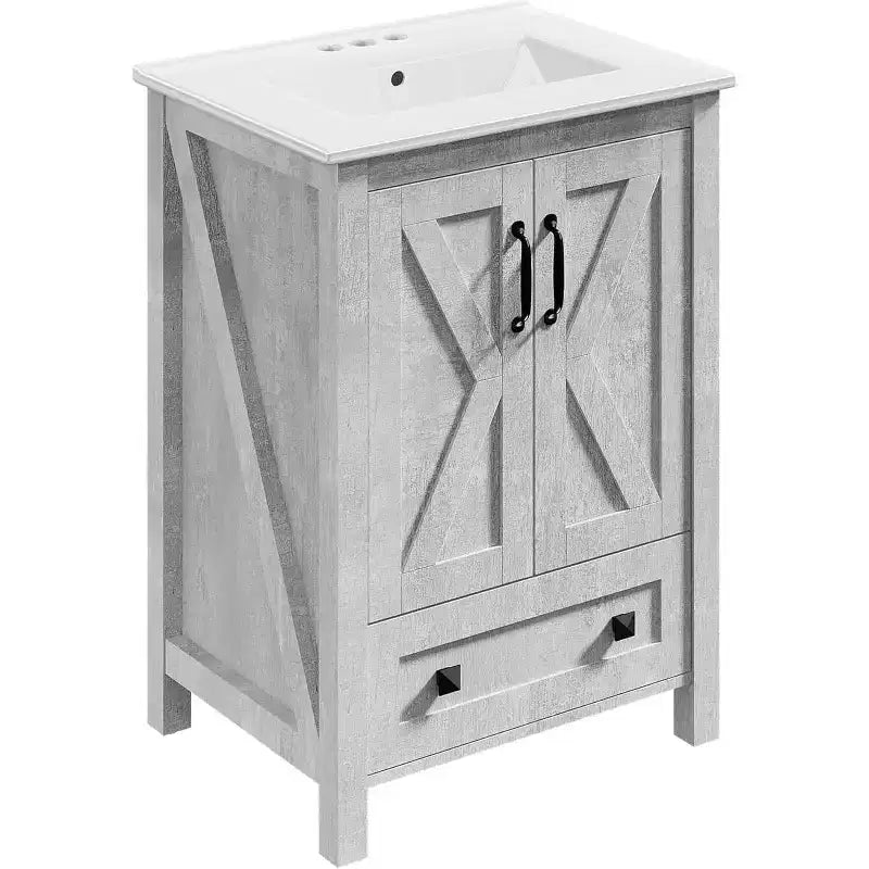 Meuble-lavabo avec vasque en céramique Meuble-lavabo de salle de bain moderne sur pied