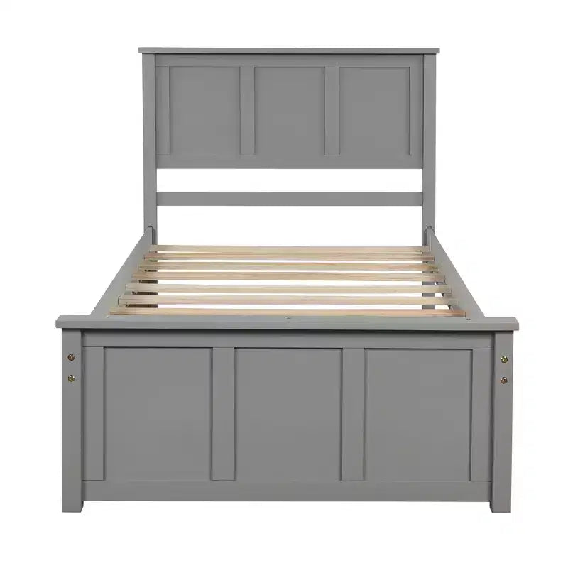 Lit plateforme avec rangement, 2 tiroirs et roulettes