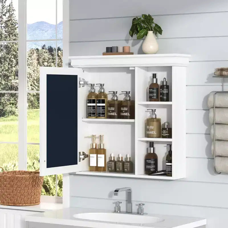 Armoire à pharmacie murale avec miroir et organisateur de rangement