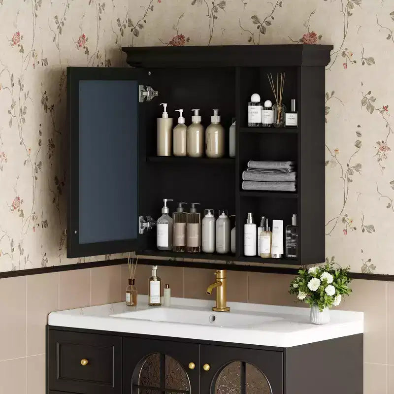 Armoire à pharmacie murale avec miroir et organisateur de rangement