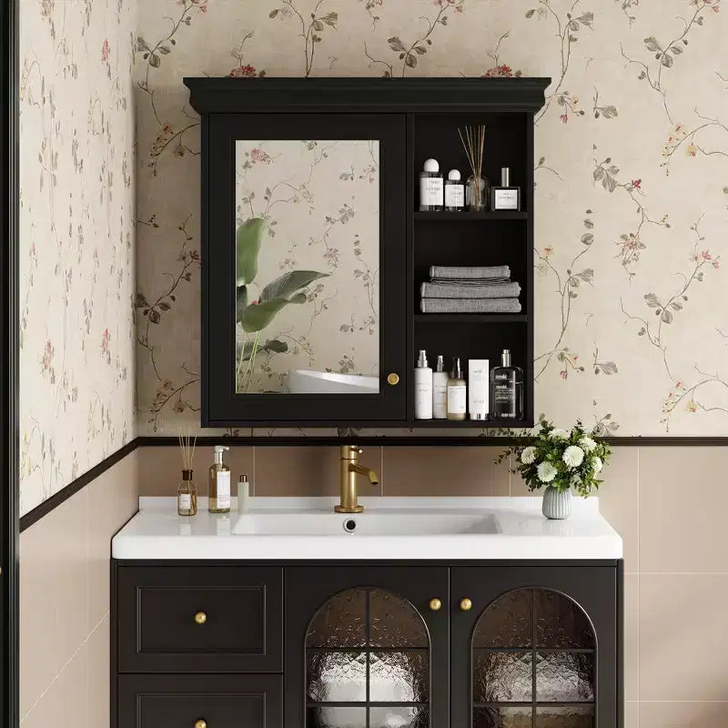 Armoire à pharmacie murale avec miroir et organisateur de rangement