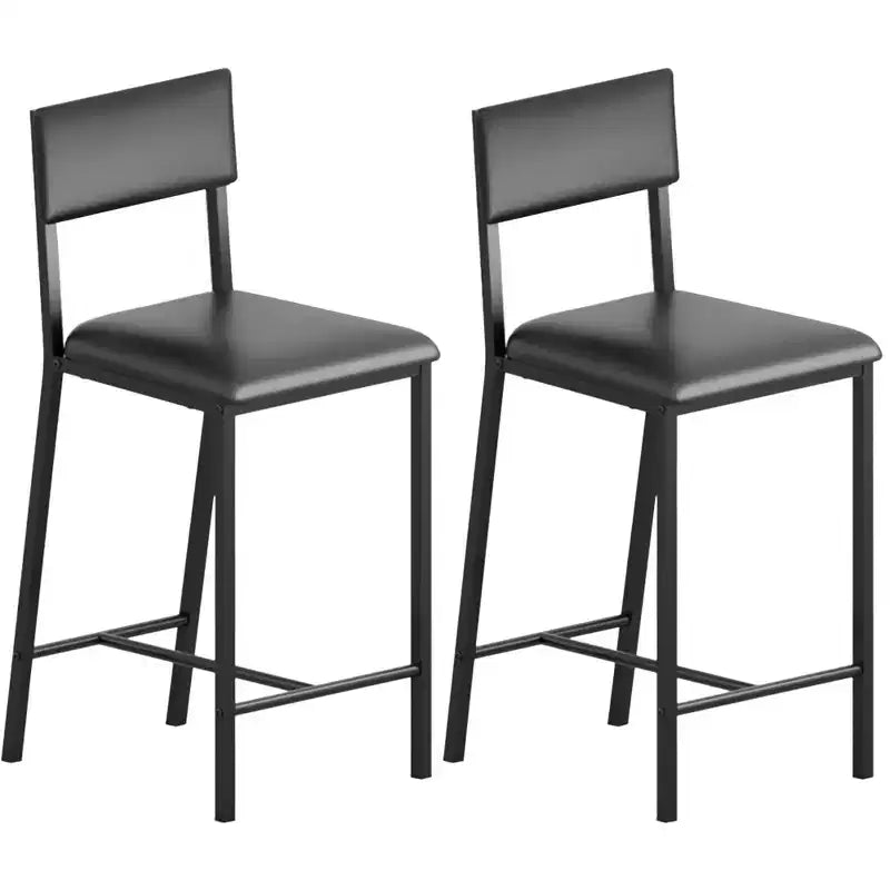 Dining Table Set for 2 Counter Height Table with 2 Upholstered Chairs and Storage Shelves Bistro Table and Chair Set of 2