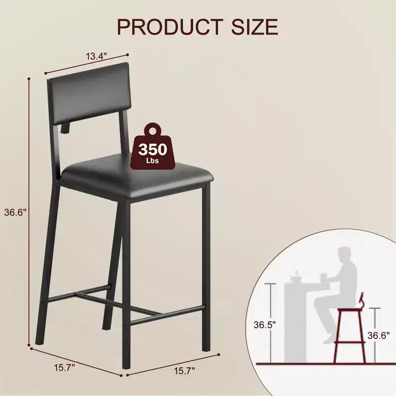 Ensemble Table de Salle à Manger pour 2, Table Hauteur Comptoir avec 2 Chaises Rembourrées et Étagères de Rangement, Ensemble Bistro Table et 2 Chaises