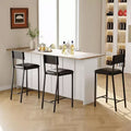 Ensemble Table de Salle à Manger pour 2, Table Hauteur Comptoir avec 2 Chaises Rembourrées et Étagères de Rangement, Ensemble Bistro Table et 2 Chaises