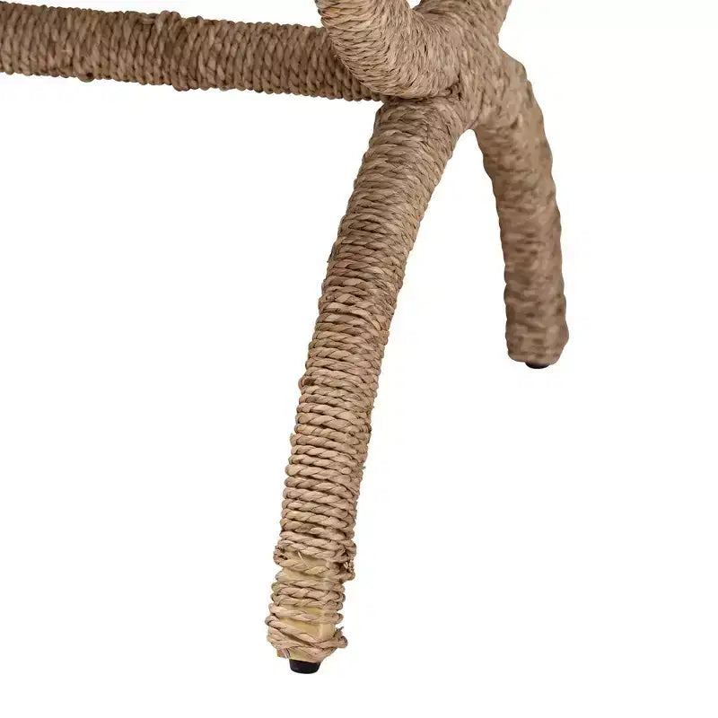 Repose-pieds en rotin marron naturel