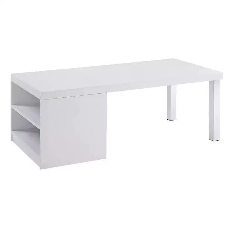 Table basse blanc brillant/chrome