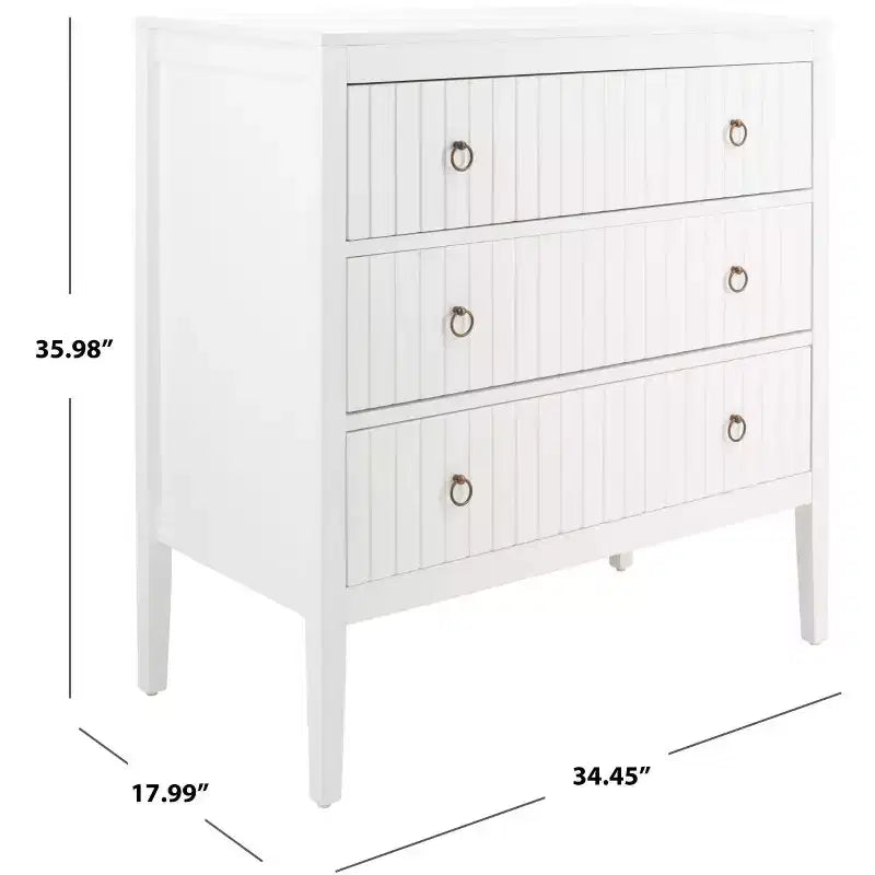 Commode 3 tiroirs blanche