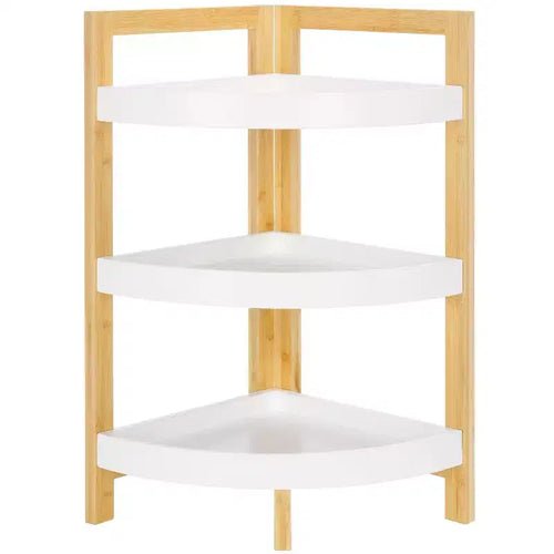 Adler 3 Tier Corner Shelf - STG1914 - White/Natural - Safavieh