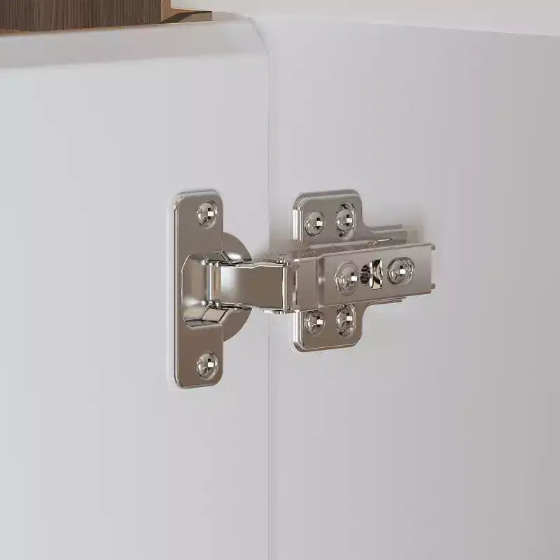 Armoire blanche avec tringle à vêtements et portes miroirs