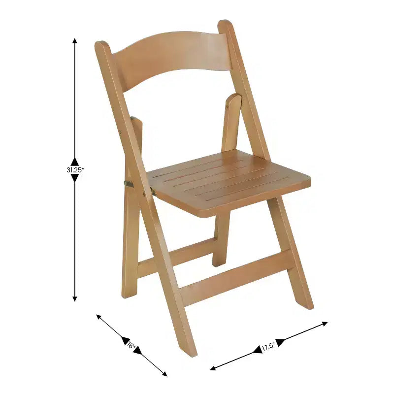 Chaise de salle à manger en bois massif au design pliable et à la finition élégante