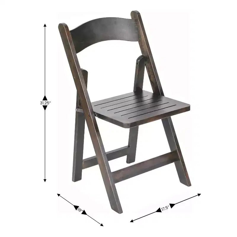 Chaise de salle à manger en bois massif au design pliable et à la finition élégante