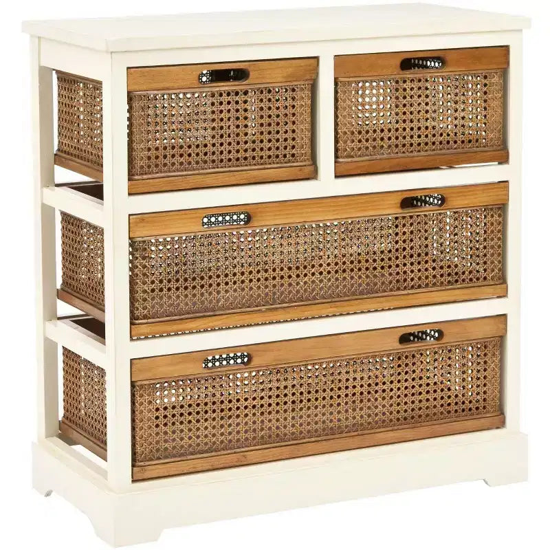 Meuble de rangement en rotin à quatre tiroirs
