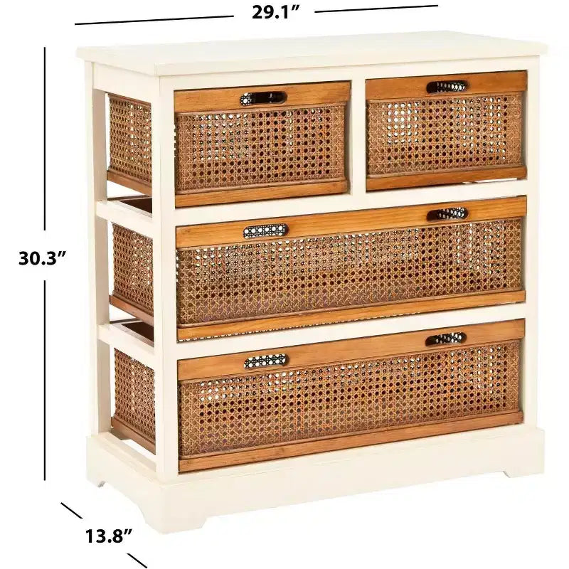 Meuble de rangement en rotin à quatre tiroirs