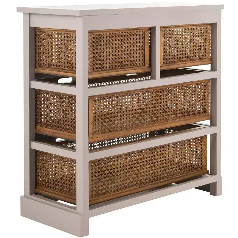 Meuble de rangement en rotin à quatre tiroirs