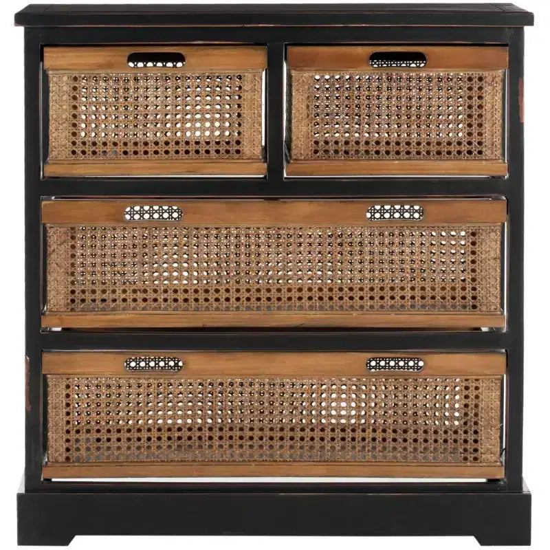 Meuble de rangement en rotin à quatre tiroirs