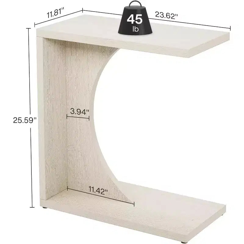 Table d'appoint en C pour canapé
