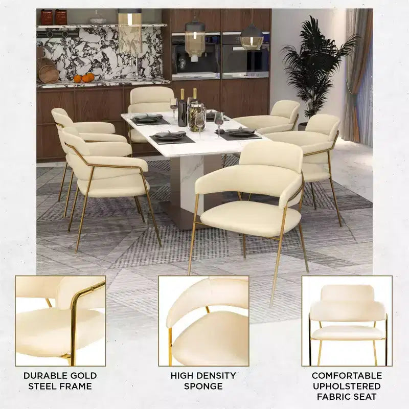 Chaise de salle à manger moderne tapissée