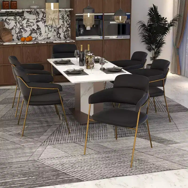 Chaise de salle à manger moderne tapissée