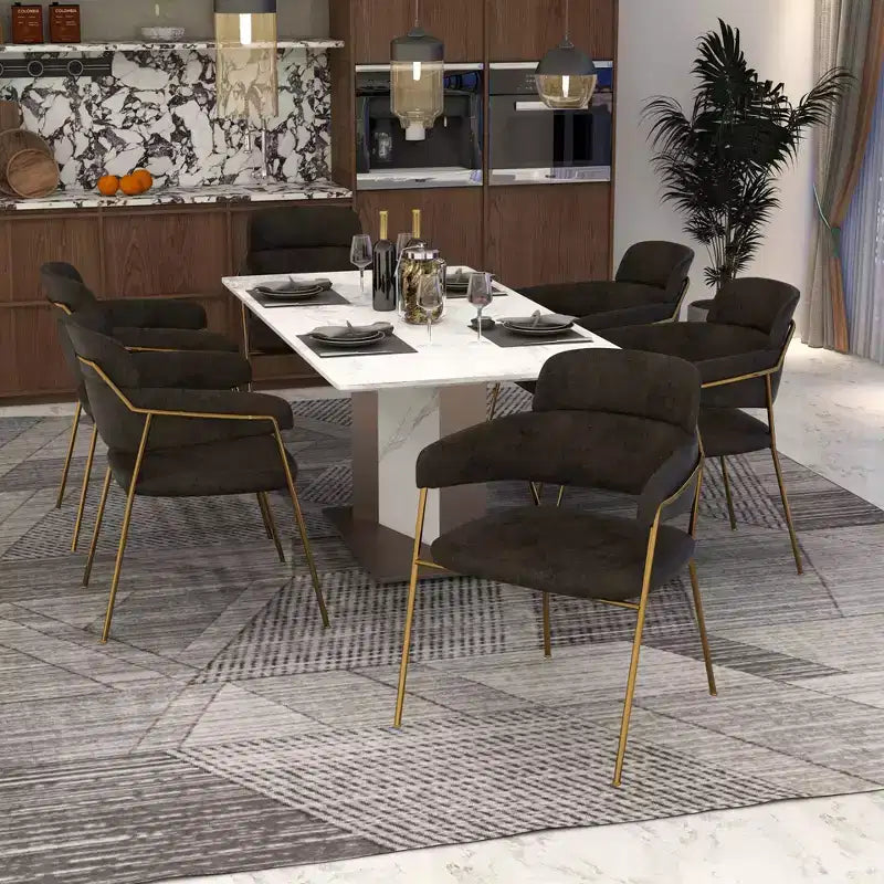 Chaise de salle à manger moderne tapissée