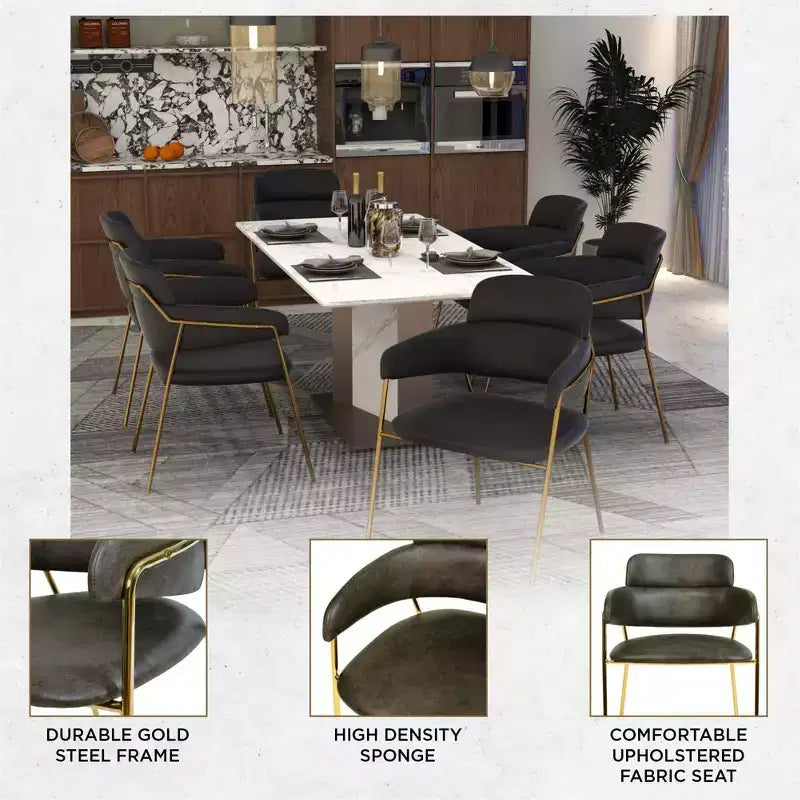 Chaise de salle à manger moderne tapissée