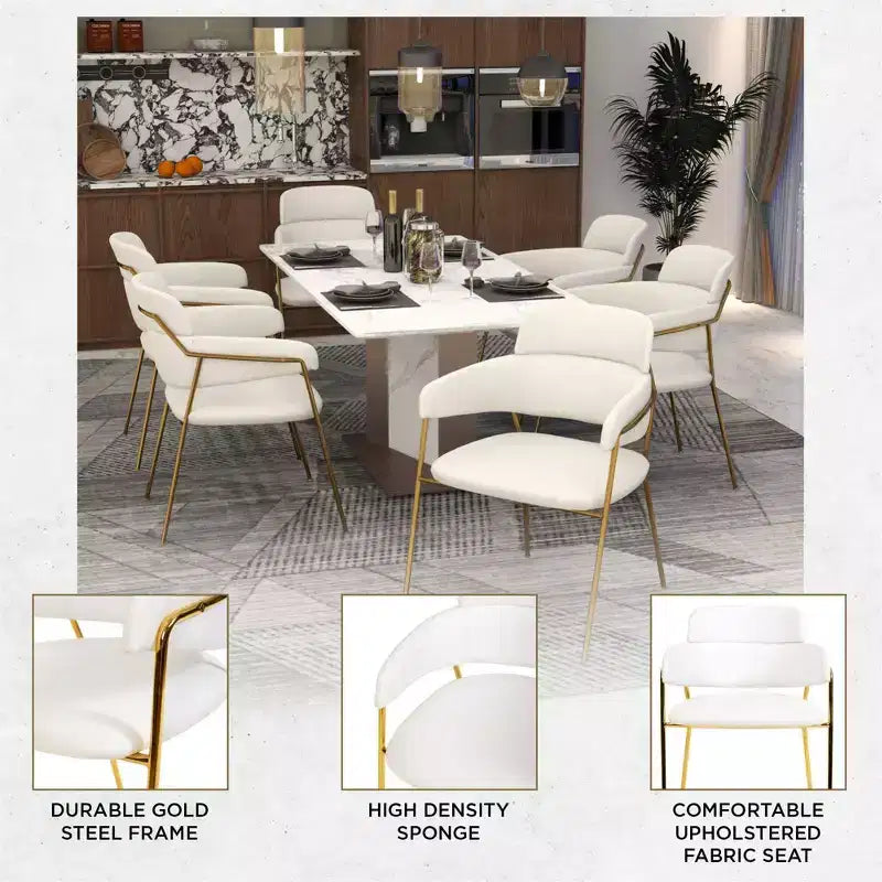 Chaise de salle à manger moderne tapissée