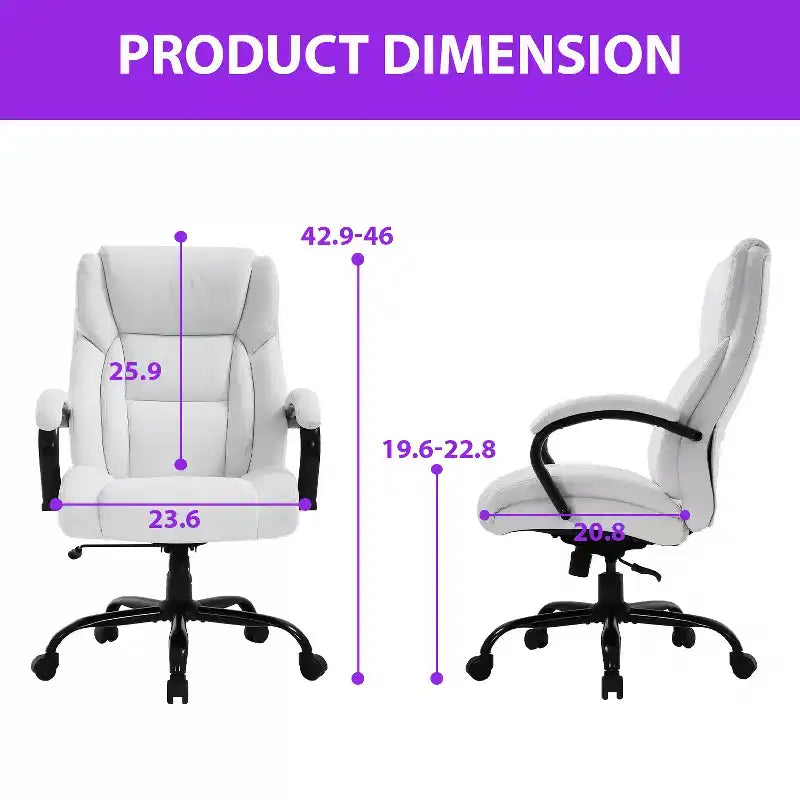 Fauteuil de Bureau de Massage avec Support Lombaire, Accoudoirs Réglables, Fonction Pivotante, Cuir PU, Capacité de Poids de 225 kg
