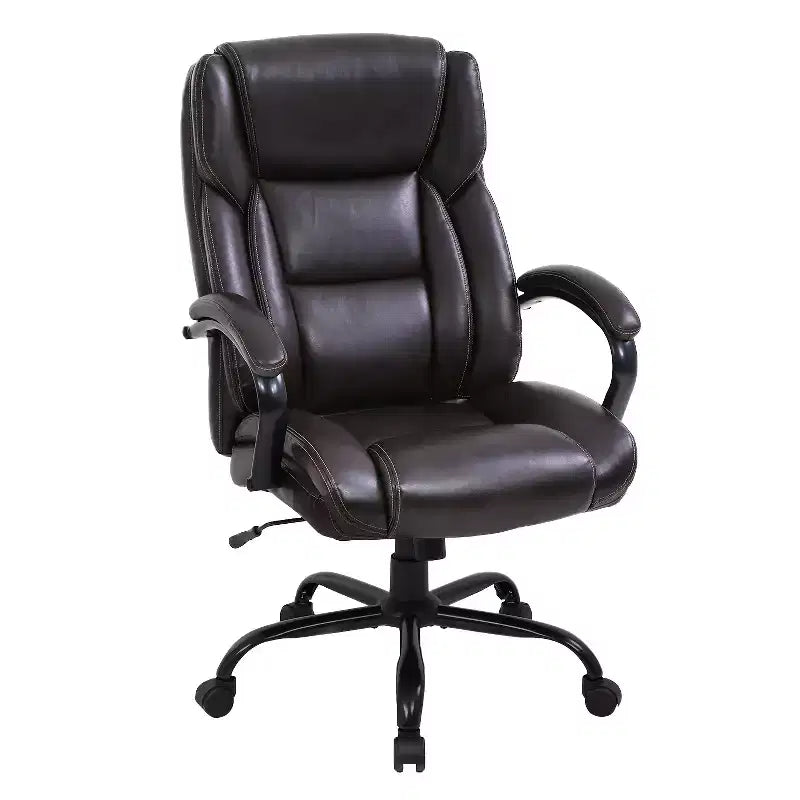 Fauteuil de Bureau de Massage avec Support Lombaire, Accoudoirs Réglables, Fonction Pivotante, Cuir PU, Capacité de Poids de 225 kg