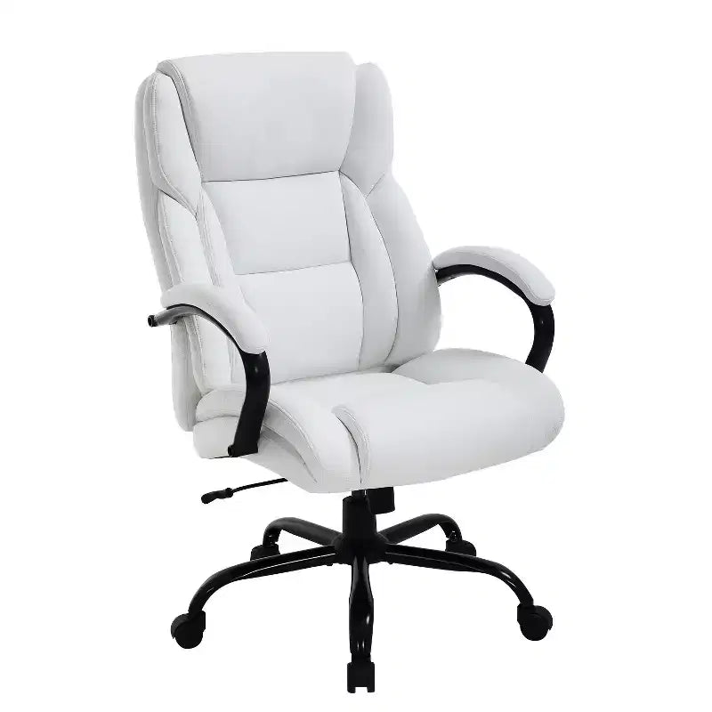 Fauteuil de Bureau de Massage avec Support Lombaire, Accoudoirs Réglables, Fonction Pivotante, Cuir PU, Capacité de Poids de 225 kg