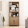 Bibliothèques et étagères de ferme avec portes Étagère de rangement à 5 niveaux Étagère en bois Bibliothèques