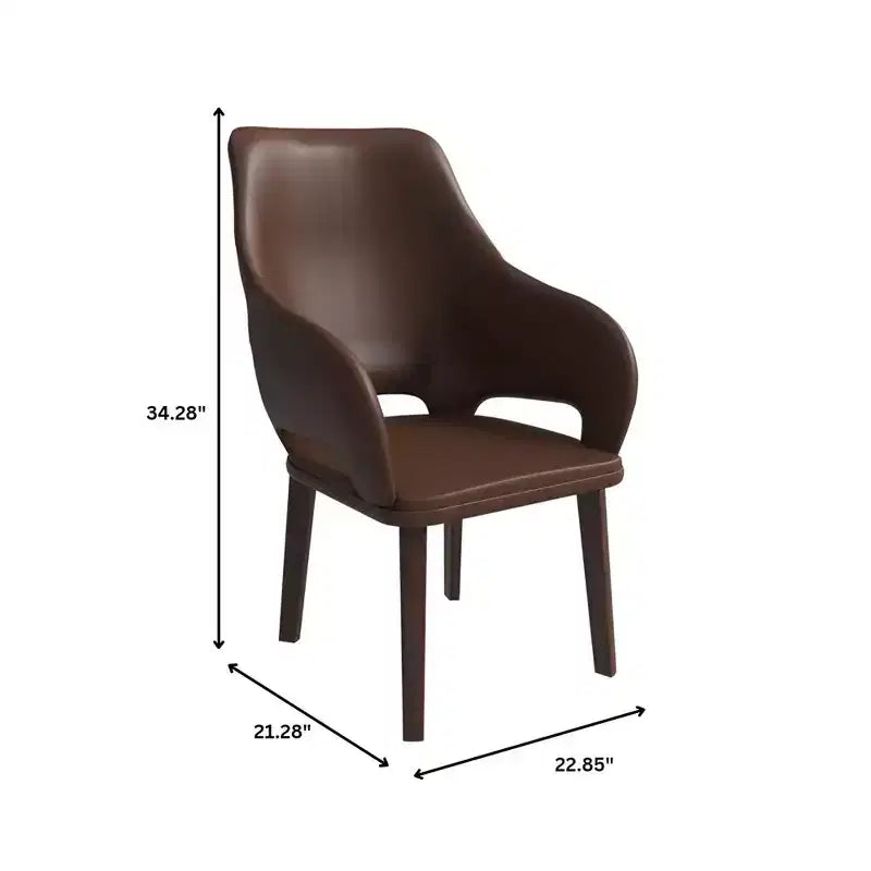 Chaise de salle à manger en cuir véritable de style moderne
