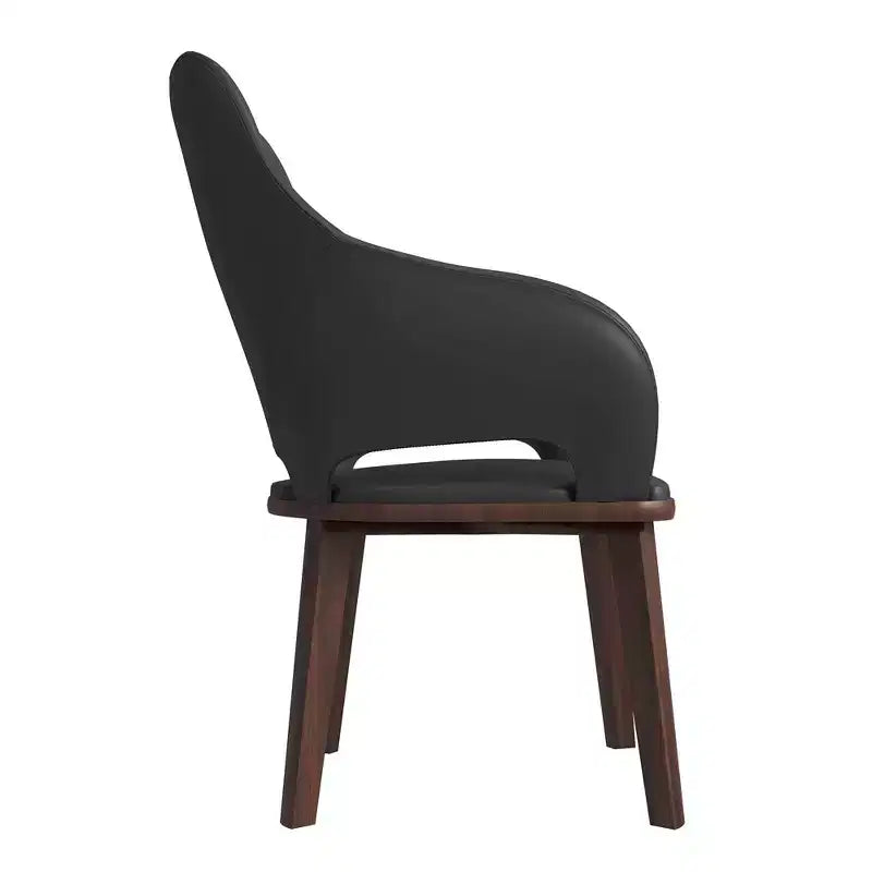 Chaise de salle à manger en cuir véritable de style moderne