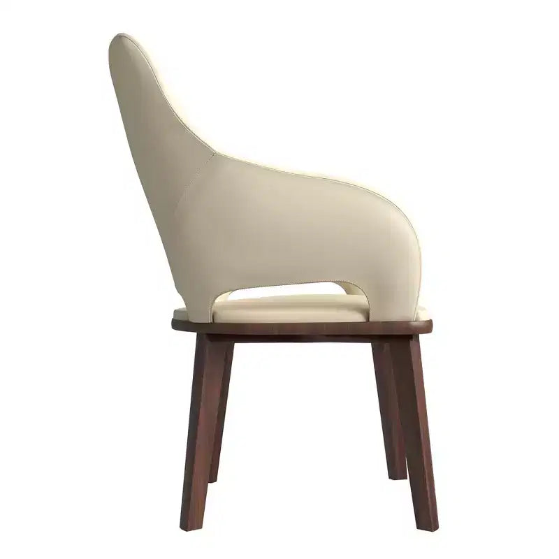 Chaise de salle à manger en cuir véritable de style moderne
