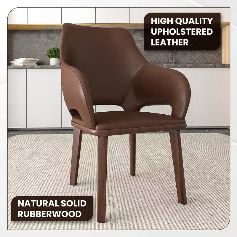 Chaise de salle à manger en cuir véritable de style moderne