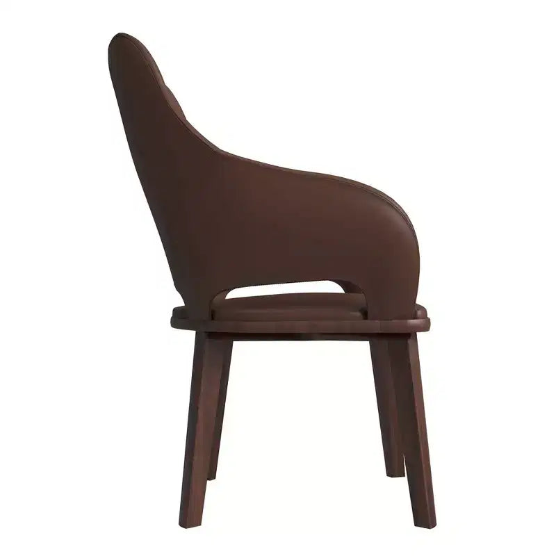 Chaise de salle à manger en cuir véritable de style moderne