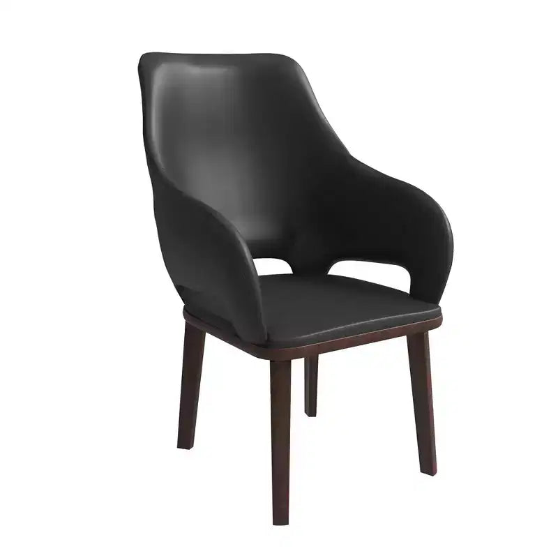 Chaise de salle à manger en cuir véritable de style moderne