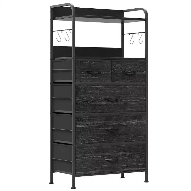 Dresser for Bedroom with 5 Drawers Small Dressers & Chests of Drawers Vertical Fabric Tower Drawer Organizer Unit