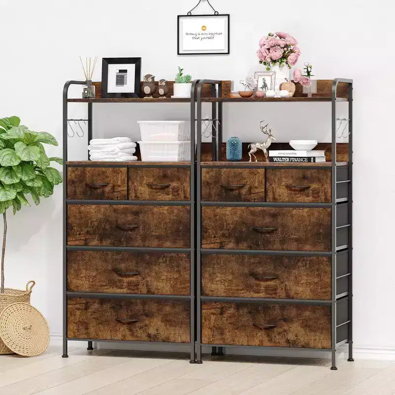 Commode de chambre à 5 tiroirs, petites commodes et armoires à tiroirs, unité de rangement verticale en tissu