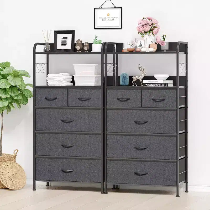 Commode de chambre à 5 tiroirs, petites commodes et armoires à tiroirs, unité de rangement verticale en tissu