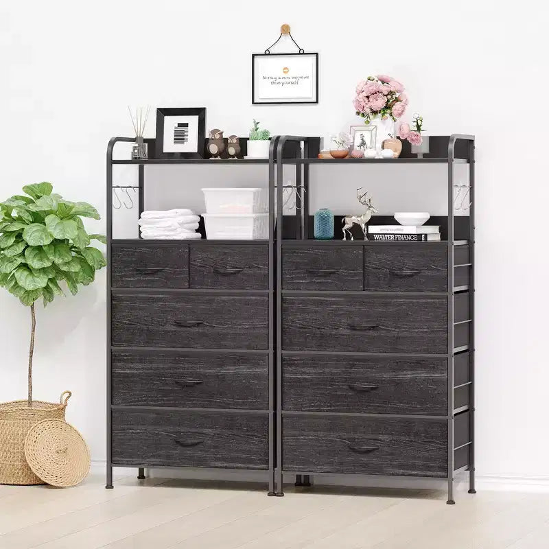 Commode de chambre à 5 tiroirs, petites commodes et armoires à tiroirs, unité de rangement verticale en tissu