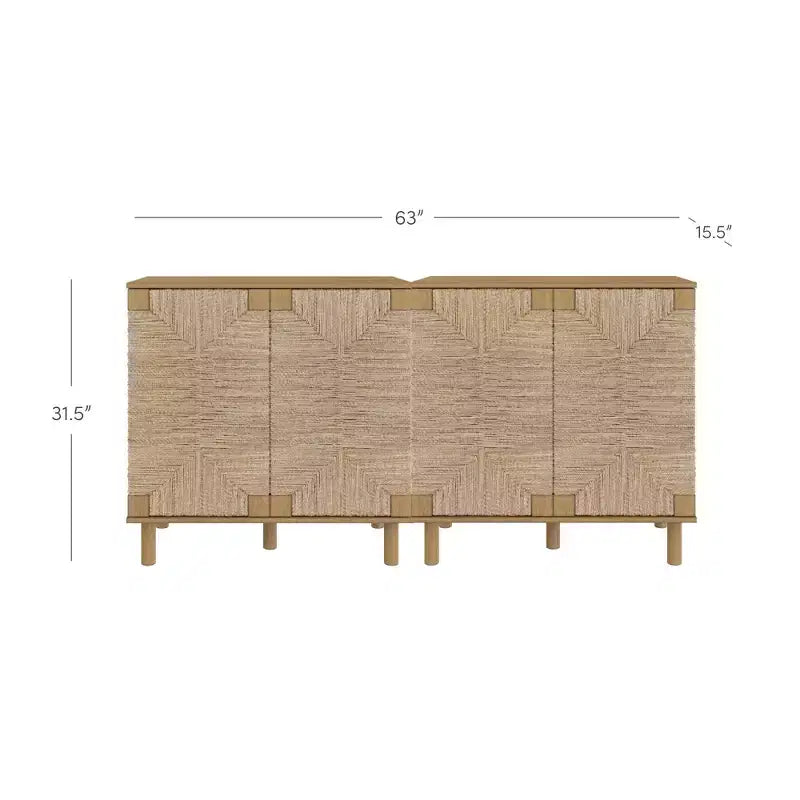 Lot de 2 consoles Beacon en jonc de mer avec portes