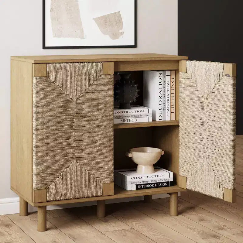 Lot de 2 consoles Beacon en jonc de mer avec portes